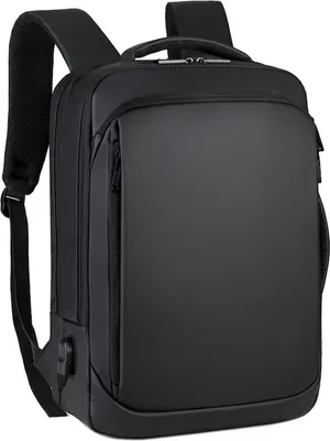 Obrázek produktu pro ASKSA Business Backpack Men with Laptop Compartment 15.6 Inch Laptop Backpack Vodotěsný batoh muži práce pro cestování Uni Office,černá