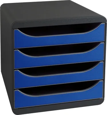 Image de Exacompta Module de classement Big Box 4 tiroirs Iderama Bleu royal 310703D