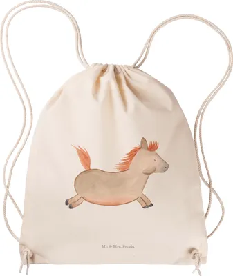 Produktbild von Mr. & Mrs. Panda Stoffbeutel Pferd Springen - Transparent - Geschenk, sporttasche klein, Pferdestall, Reiten, Stall, Bauernhof, Jutebeutel, Sportbeutel, Pony, Turnbeutel
