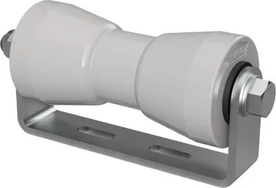 Produktbild von Polyurethan Kielrolle mit Halter Sliprolle Bootstrailer Sliphilfe verzinkt SUPROD, 180 mm, grau
