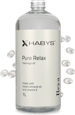 Produktbild von HABYS REYA | Pure Relax Massageöl Öl | Sanfter, Beruhigender Duft | für Massage | Körperöl mit Mandelöl und Vitamin E | 1L
