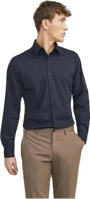 Image de Jack & Jones Active Stretch Slim Chemise à manches longues Bleu S Hommes Bleu S