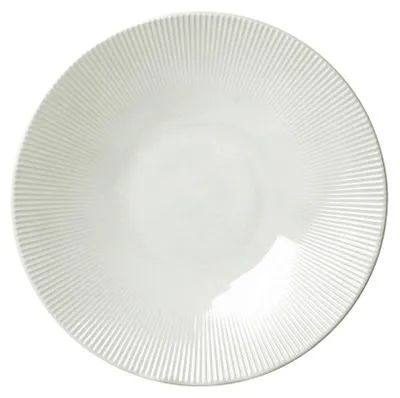 Productafbeelding van Keramische, ondiepe schaal met reliëf, diameter 26 cm – crème-groen, merk Clay