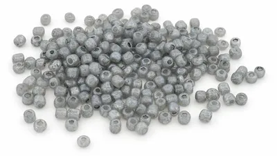 Produktbild von Vintageparts Rocailles Glasperlen grau 4 mm, 20 Gramm