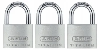 Produktbild von ABUS TITALIUM 64TI/20 Set 3 Vorhangschlösser, gleichschließend