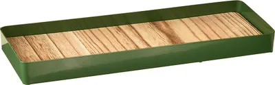 Produktbild von Deko Tablett Grün Holz Metall 35,5x11x3cm 2er Set, 2 Stück