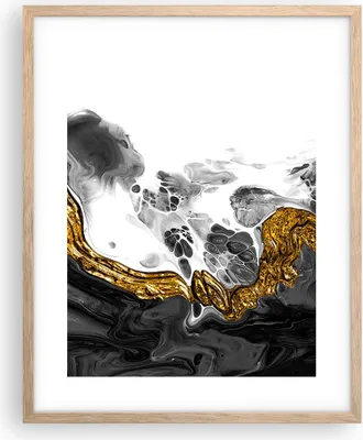 Produktbild von Gerahmtes Poster - Rahmen in heller Eiche - Abstraktion verschüttet Kontrast - 40x50 cm - Wand Bild - Wanddeko - Wandbilder - Kunstposter - Wandposter - Bilderrahmen - Bilder - P2NPA40x50-4498