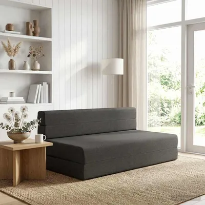 Immagine prodotto di vidaXL Divano letto pieghevole Grigio scuro 152 x 86,5 x 60 cm in tessuto
