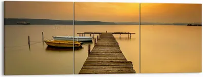 Produktbild von Bild auf Leinwand - Leinwandbild - See Brücke - 150x50cm - Wand Bild - Wanddeko - Wandbilder - Leinwanddruck - Bilder - Kunstdruck - Wanddekoration - Leinwand bilder - Wandkunst - CA150x50-3673