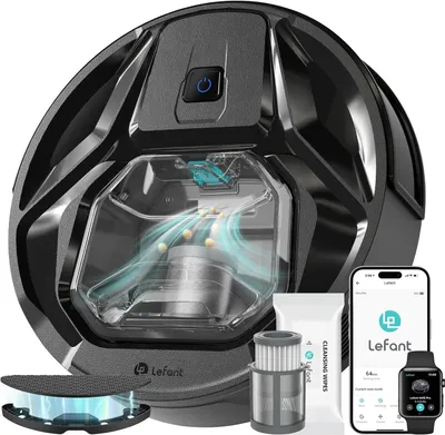Obrázek produktu pro Robotický vysavač M320, sací výkon 6000 Pa, konstrukce bez kartáčů vhodná pro odstraňování zvířecích chlupů, systém vyhýbání se překážkám (PSD), ultrazvuková detekce koberců, 3v1: vysávání, vytírání a mopování
