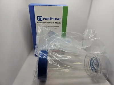 Zdjęcie produktu dla Komora inhalacyjna, inhalator aerochamber 175 ml maska L