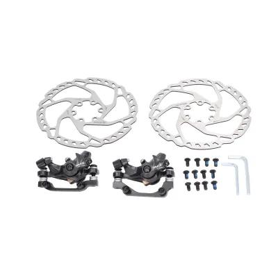 Produktbild von Fahrrad-Scheibenbremsen-Kit, vorne und hinten, Bremssättel, 2 Stück, 160 mm Rotoren, Aluminiumlegierung, Scheibenbremsen-Sets für Mountainbikes