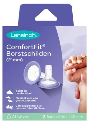 Productafbeelding van Lansinoh Comfort Fit 21mm Borstschild (2 stuks)