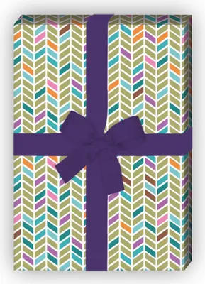 Produktbild von Frisches Geschenkpapier Set im modernem Zickzack, grün - G8448, 32 x 48cm