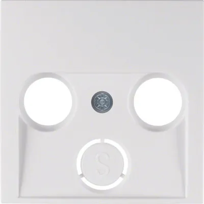 Immagine prodotto di Placca centrale per presa d'antenna a 2 e 3 foriS.1 bianco polare, lucido Berker 5312038989