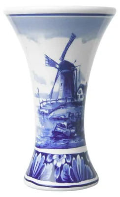 Immagine prodotto di Heinen Delfts Blauw – Vaso da fiori in porcellana, decoro paesaggistico, piccolo