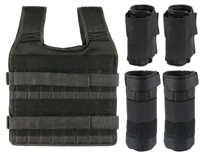 Produktbild von Trainingsweste 35 kg - Verstellbar - Schockabsorbierende Schultergurte - 32 Taschen