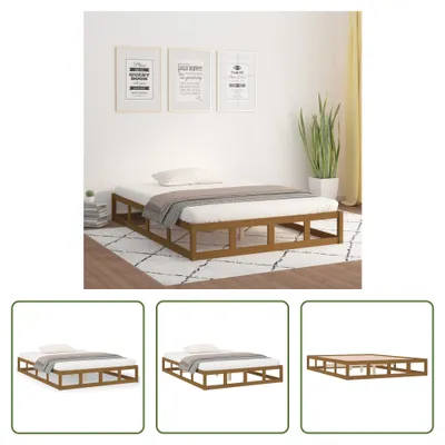 Produktbild von The Living Store Massivholzbett Honigbraun 120x200 cm
