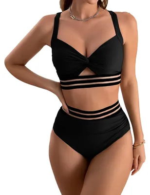 Produktbild von Anseom Bikini Damen Bauchweg, Bademode Hohe Taille Bikinis für Frauen High Waist