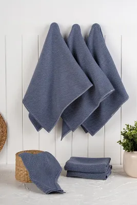 Produktbild von Hermia Concept, Eloise - Dark Blue, Küchenhandtuch-Set (6-teilig), 90 % BAUMWOLLE / 10 % POLYESTER, Dunkelblau, 43 x 215 x 76 cm