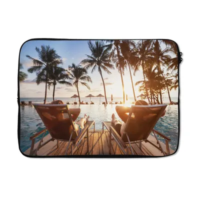 Produktbild von MuchoWow® Laptop Hülle 13 Zoll Strand - Meer - Palme Laptoptasche - Laptophülle - Sleeve - Rundumschutz