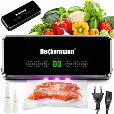 Produktbild von Heckermann 3600 Vakuumierer 60 kPa für Lebensmittel, Schwarz