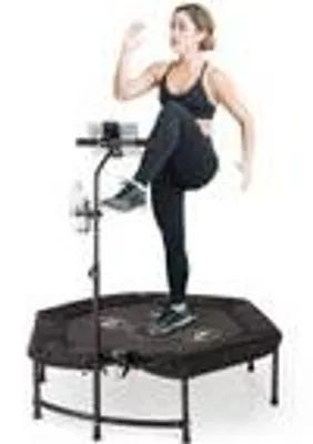 Produktbild von Capital Sports Fitness Trampolin, Indoor Jumping Fitness-Trampolin, Kleines Sport Trampolin mit Haltegriff, Mini-Trampolin Klappbar für Kinder & Erwachsene, Hexagonal Trampolin Klein, Sportgerät