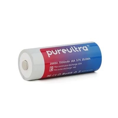 Image de Batterie PureUltra 26650 Li-ion - 5000 - 7000mAh | 14A | 3.7V | protégée | rechargeable