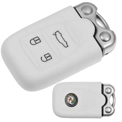 Produktbild von Auto Schlüssel Hülle Silikon Schutz Cover Weiß kompatibel mit ALFA Romeo 159 Brera 156 Spider 2005 - 2011 3 Tasten KEYLESS SMARTKEY