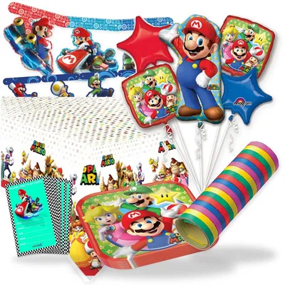 Produktbild von Super Mario Party Deko Set Kindergeburtstag Geburtstag Partyset