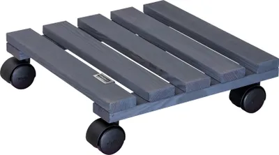 Produktbild von WAGNER Pflanzenroller NATURE 29 x 29 x 8 cm, für Innenbereich, Massivholz, anthrazit, Tragkraft 100 kg, EU Ware - 20015901
