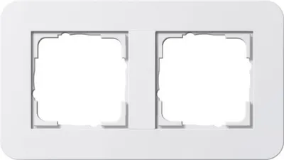 Produktbild von GIRA 0212410 Abdeckrahmen 2fach E3 Reinweiß/Reinweiß glänzend Soft-Touch