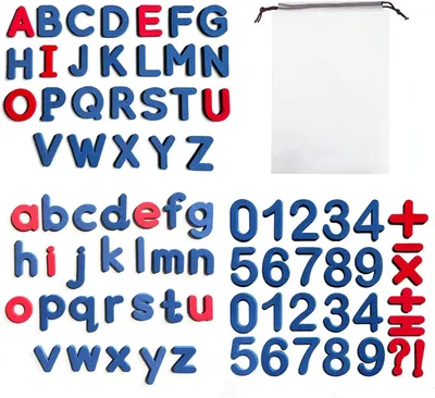 Imagen del producto de Juego de letras y números magnéticos, de 79 piezas, de colores, para niños
