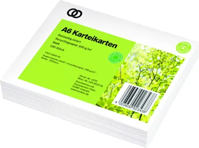 Produktbild von Soennecken Karteikarte oeco Recycling DIN A6 liniert weiß 100 St./Pack.