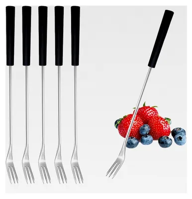 Produktbild von 6 Fonduegabeln für Schokoladen- und Käsefondue, Edelstahl Besteckset