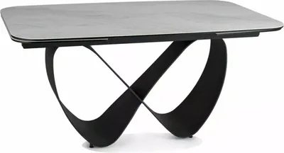 Produktbild von Esstisch Säulentisch Finity Ceramic 160-240x90x75cm Farbe wählbar ausziehbarweiß Marmor matt / schwarz matt