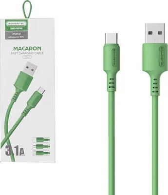 Obrázok produktu pre Rýchlonabíjací kábel USB-C 1,2 m zelený SOMOSTEL
