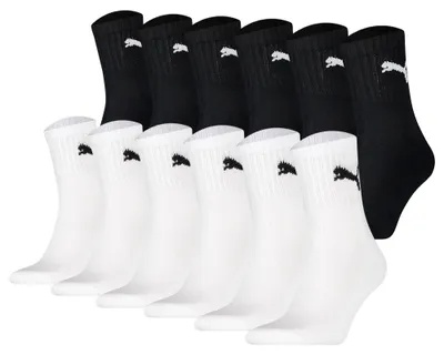 Produktbild von PUMA Unisex Sportsocken, 12er Pack - Short Crew Socks, ECOM, Logo, einfarbig Schwarz/Weiß 43-46