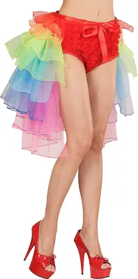 Produktbild von Tutu mit Schleppe Kostümzubehör bunt 55cm - Einheitsgröße