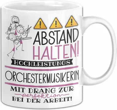 Produktbild von Orchestermusikerin Tasse Geschenk Lustig Abstand Halten Hochleistungs-Orchestermusikerin Mit Drang Zur Perfektion Bei Der Arbeit (Weiß)