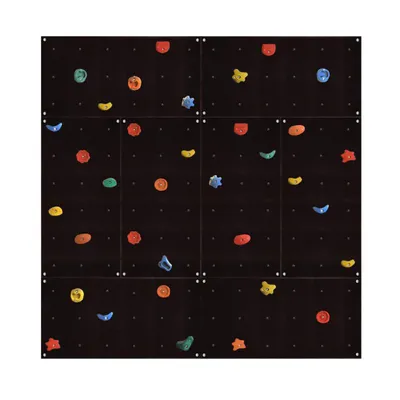 Produktbild von Kletterwand Outdoor mit bunten Klettersteinen und Montagematerial für Kinder und Erwachsene Größe: 8 Platten (5,20 m²)