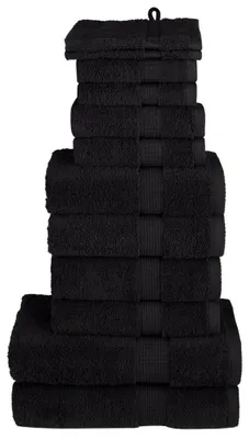 Zdjęcie produktu dla vidaXL 12-częściowy zestaw ręczników premium SOLUND czarny 600 g/m²