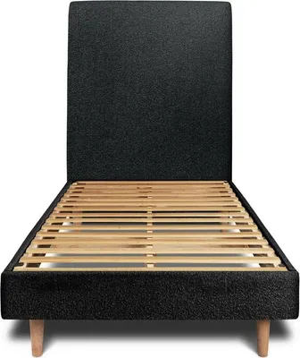 Productafbeelding van Bed met gestoffeerd hoofdeinde – Bouclé-stof - 90x200 cm