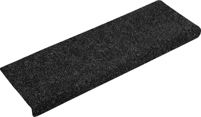 Zdjęcie produktu dla vidaXL Maty pod stopnie Samoprzylepne 30 szt. 65x21x4 cm Czarne Prostokątna krawędź