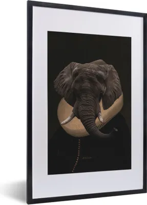 Produktbild von MuchoWow® MuchoWow® Gerahmtes Poster Alte Meister - Ölgemälde - Elefant 40x60 cm - Poster mit zchwarzem Bilderrahmen - Poster in Rahmen