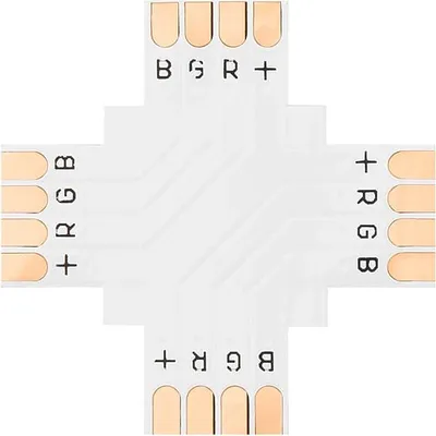 Immagine prodotto di 4885# Connettore per striscia LED tipo "+" 10 mm rgb