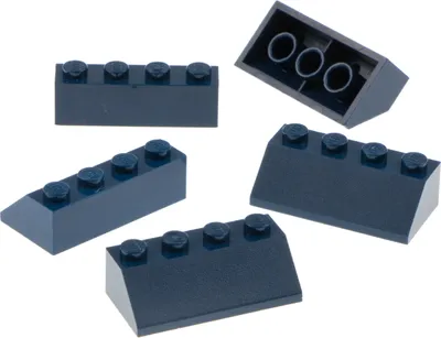 Produktbild von 5x Lego Dachstein 45° 2x4 dunkel blau Dachziegel schräg Steine 4249899 3037