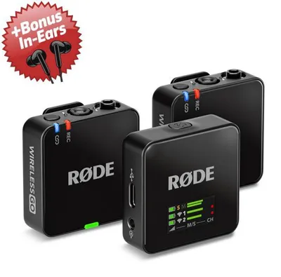 Image de Système de micro sans fil Rode Wireless GO Gen 3 + écouteurs intra-auriculaires offerts