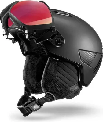 Produktbild von Julbo Globe Evo Mips Helm Mit Visier Schwarz 54-58 cm / Flash Rouge/Reactiv CAT1-3 Schwarz 54-58 cm