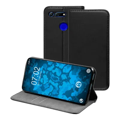 Produktbild von PhoneNatic Kunst-Lederhülle kompatibel mit Huawei Honor View 20 - Book-Case schwarz Cover